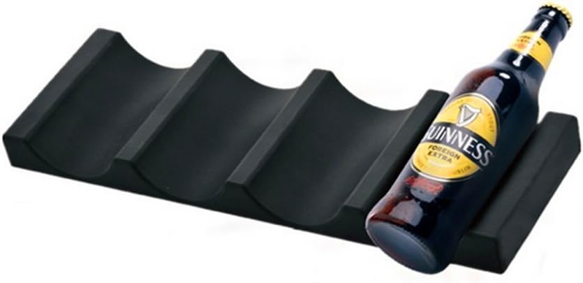 Bottle and Can Easy Stacker - Kitchen Cabinet and Fridge Storage Rack - Holder Organizer Water Bottles Beer and Food Cans, Black