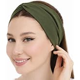 Wide Headbands for Women &ndash; Soft Cotton Twist Headband, 3.95" Extra Wide, Non Slip Workout Yoga Hair Band &ndash; One Size