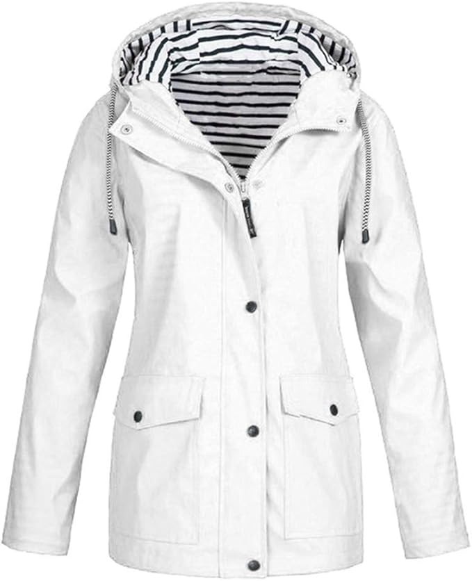 gestreifte regenjacke damen