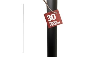 Decorex Hardware Iron Balusters for Indoor Railings - Metal Stair Spindles - 5/8″ Round x 44″ Long, Classic, Hollow, Black Po