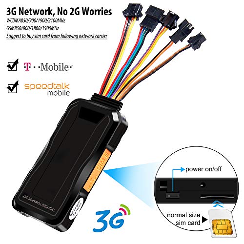 JIMI [Lifetime Service GPS Tracker, GT06E 3G GPS Vehicle Tracker Real Time Car GPS Tracking Precise GPS Locator Positioning&Monitoring for Fleet Management/Taxi/Motorcycle/Logistics+ 27 Smart Alarms