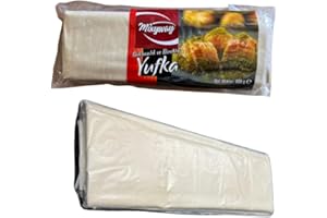 Mixyway Phyllo Dough for Baklava Borek, Turkish Yufka, Partially Pre Baked Very Thin Filo Pastry Dough Leaves, Fillo Pastry Dough Sheets, 1.75lb (800g) 44 pcs