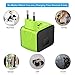 Travel Adapter Worldwide,All in One Universal Travel Power Plug Adapter Wall Charger with Dual USB Charging Ports for USA EU UK AUS Cell Phone Laptop