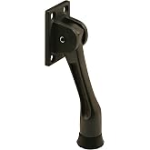 Prime-Line J 4538 Door Stop, Bronze Finish | Drop Down, 4 Hole, Heavy Duty, Diecast