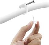 LAMXD 200x 6mm White Round Cable Clips for Wire Management with Steel Nail view 5