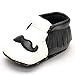 Lidiano Infant Baby Toddler PU Leather Moustache Print Soft Sole Tassels Moccasins Crib Shoe (6-12 Months, Black)