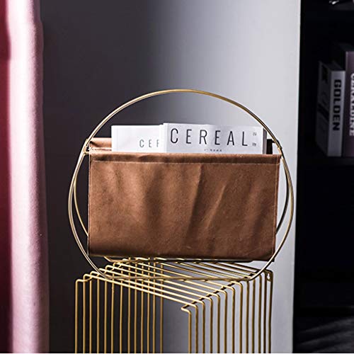 Newspaper Baskets Magazine Racks Newspaper Holder Metal Floor Newspaper Rack Office School Magazine Rack Home Storage Storage Magazine Basket (Color : Brown, Size : 404612cm)