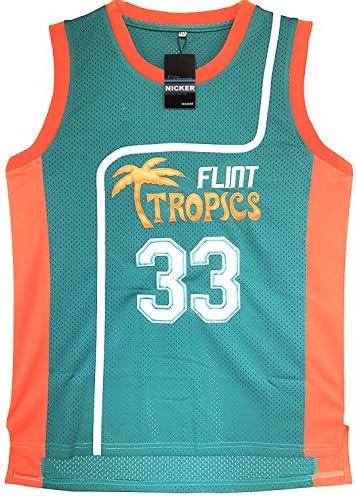 NICKER Men's Jackie Moon 33 "Flint Tropics" Basketball Jersey M
