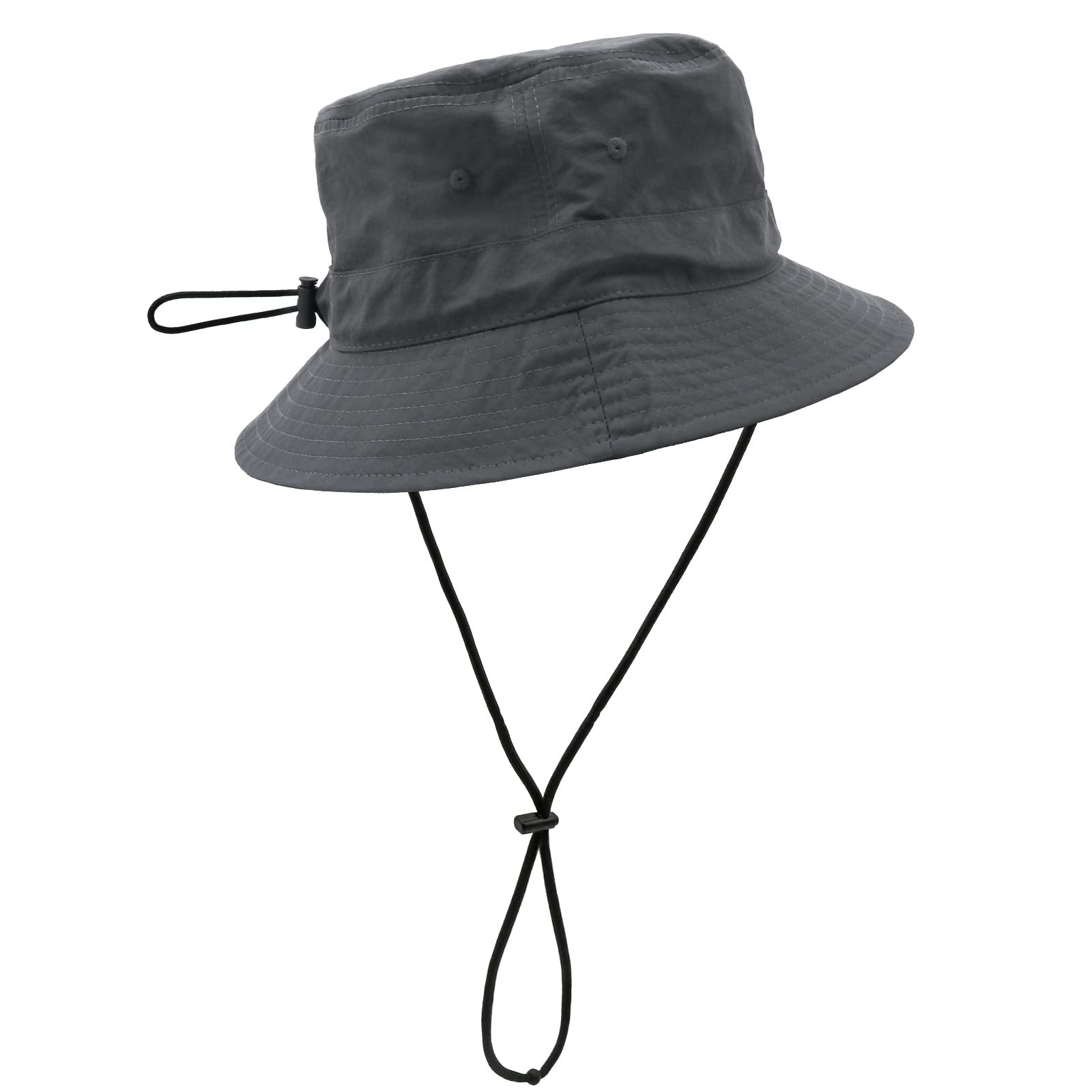 YAMEIZE Fashion Bucket Hat Packable - Fishing Hat Adjustable Summer Bucket Hats with String for Women Men UV Protection Dark Grey