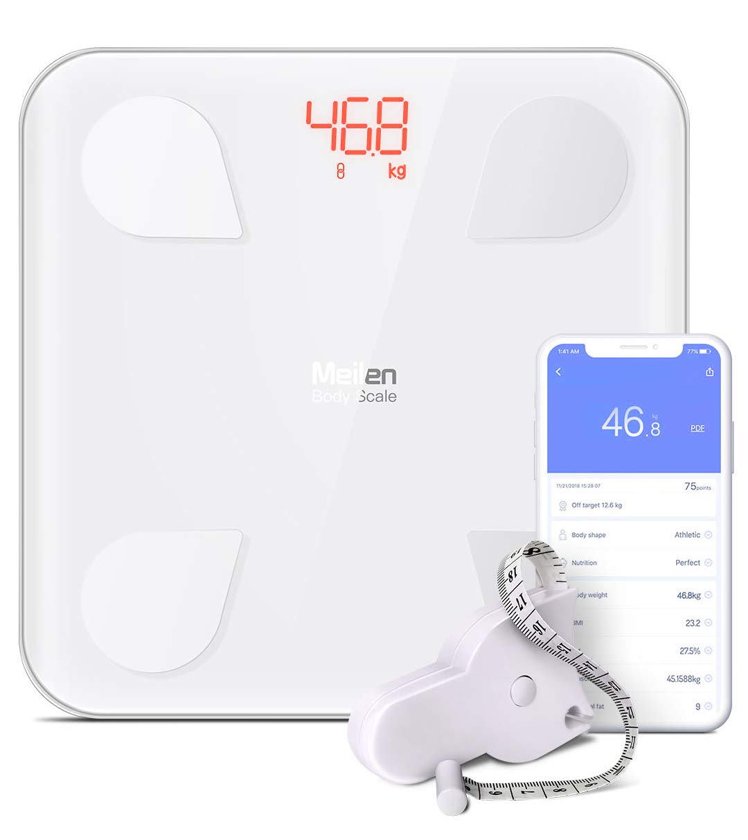 Smart Weight Scale With Android & IOS App- Body Fat Composition Analyzer BMI With Bluetooth Connectivity