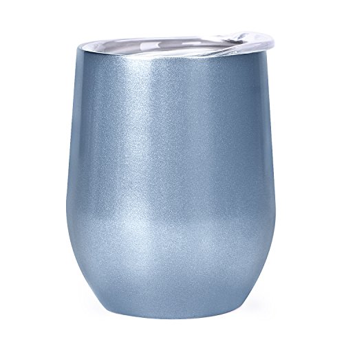 MASCOTKING 12 oz Wine Tumbler,Double Vacuum Insulated Wine Glass with Lids for Keeping Wine, Coffee, Drinks, Champagne, Cocktails-Valentine's Day Gifts