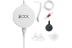 Melearch Mini Air Pump for Aquarium, Quiet Air Bubbler with Air Stone Air Tubing Clip, Oxygen Aerator for 1-15 Gallon Fish Ta