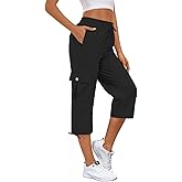 Bestbee Cargo Capris Hiking Pants for Women, Lightweight Quick Dry Outdoor Athletic Travel Casual Trousers with 6 Pockets