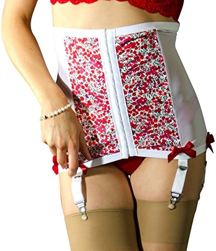 Hallowed Rose Women's Sweet Red Abstract Cherry waist cincher large (waist 36-40", 91-101 cm) white