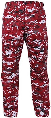 Ovedcray Clothing Red Or Pink Digital Camouflagepants - Reinforced Military Style Cargo Pants