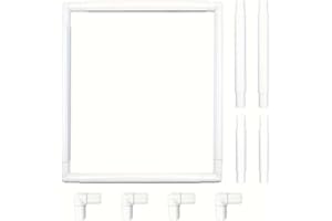 HAND U JOURNEY 2 Sets Universal Clip Frame Set – Square & Rectangle Plastic Frames (17"x17" & 11"x8") for Embroidery, Quilting, Cross-Stitch, Punch Needle, Silk Painting (Also Use as 17"x11")