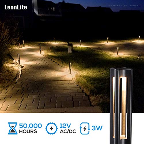 LEONLITE Low Voltage Landscape Lights, 3W 12V AC/DC LED Pathway Lights