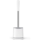 TRENTI Toilet Brush and Holder Set - Bristles Bowl Brush Head with Ventilated Holder, Wall Mounted Compact Set for Bathroom Deep Cleaning