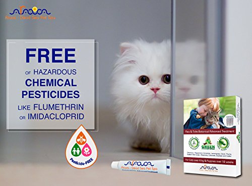 Arava Flea & Tick Prevention for Cats - 4-Doses – Puppy & Cat Flea Treatment - Botanical Flea & Tick Control Drops Repel Pests with Natural Oils – 100% Safe for Pets - Enhanced Defense & Prevention