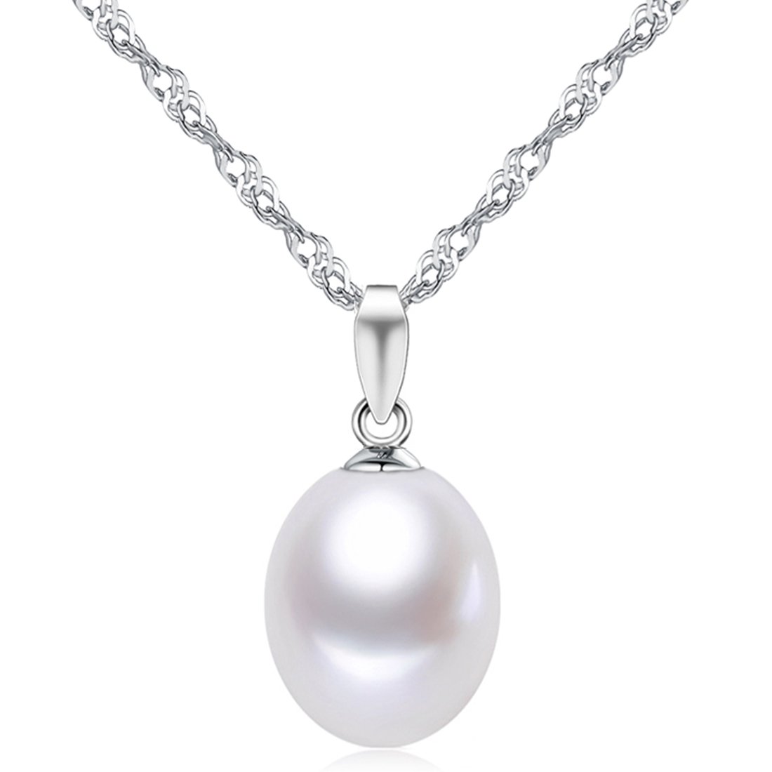 Sterling Silver Freshwater White Tear Drop Pearl Pendant Necklace Valentines Day 754047699030 eBay