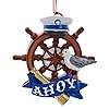 Kurt Adler Nautical Ahoy Ship Steering Wheel Ornament 51tLOx53b2L