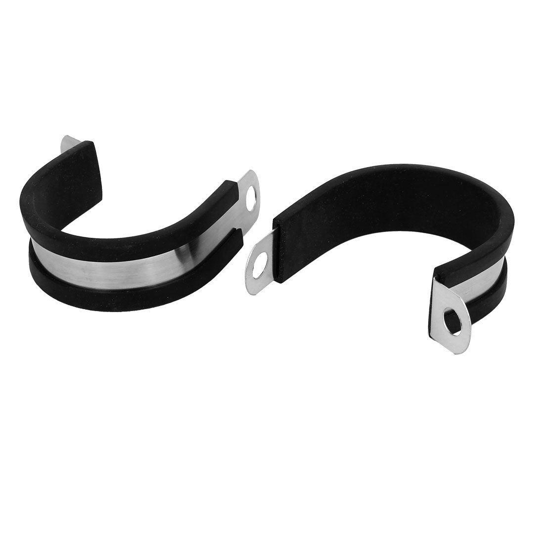 Sourcingmap 42mm Dia EPDM Rubber Lined P Clips Water Pipe Tube Hose Clamps Holder 2pcs