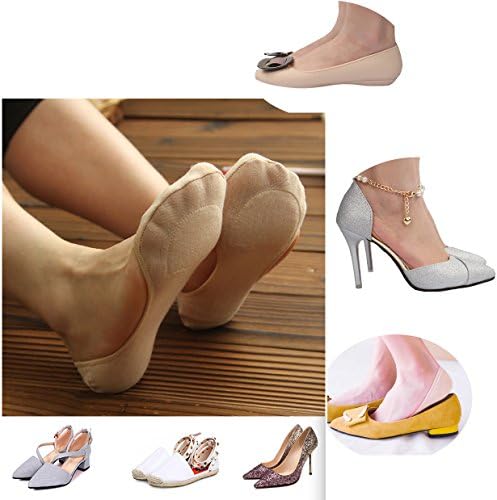 CAcB sox 6-10 pairs Women's Ultra Low Cut Socks w/ Ball of foot Cushion &amp; Silicone Grips
