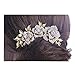 KimmyKu Bridal Hair Accessories Vintage Rose Gold Wedding Party Hair Comb Crystal Vine Bridal