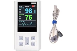 FOXCUP Caphstion Veterinary Pulse Handheld Pulse for Animals 24 Hours SPO2 Pulse Rate Monitor Alarm(H100 for Newborn)