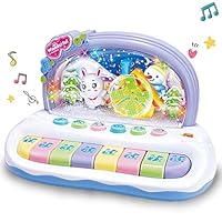 Kisrun Kids Musical Piano Toy, Learn-to-Play Early Education Animal Piano Toy with Lights & Sounds Windmill Fun Ice Snow World