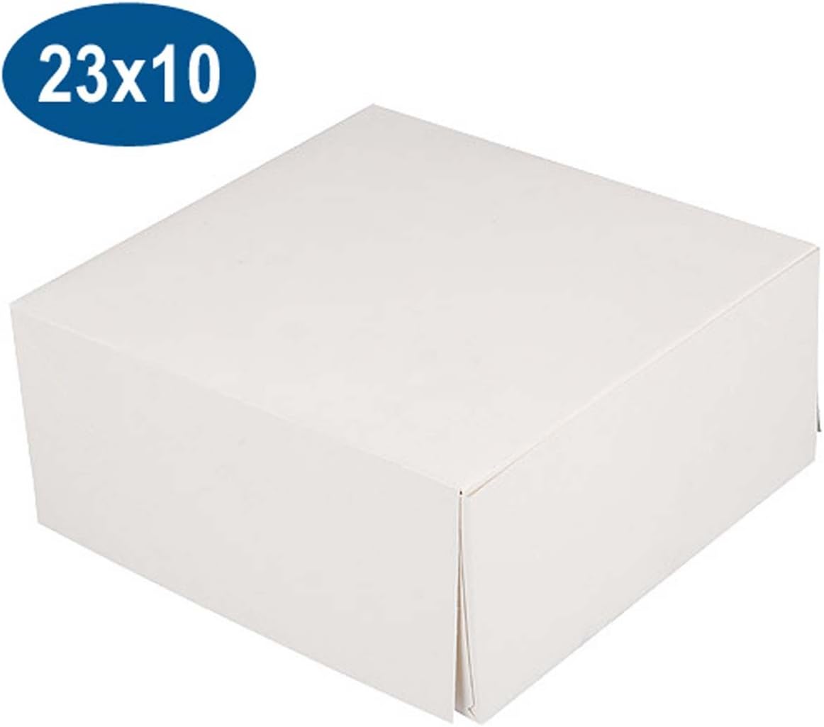 Pick d Pack - Caja carton pasteleria blanca 23 x 23 x 10 cm: Amazon.es: Hogar