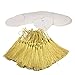 Makhry 100 Pcs Imported Hard-Paper Kraft Paper Gift Tags Wedding Favor Bonbonniere Favor Thank You Gift Tags with 100pcs Handmade Silky Tassels (White Heart+Light Gold)