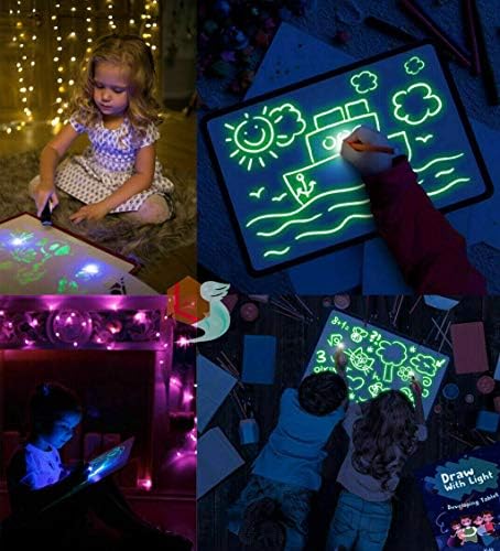 Sayhr🍎Glowing Paint Glow Light Tablet Draw with Light Fun and Developing Toy Green