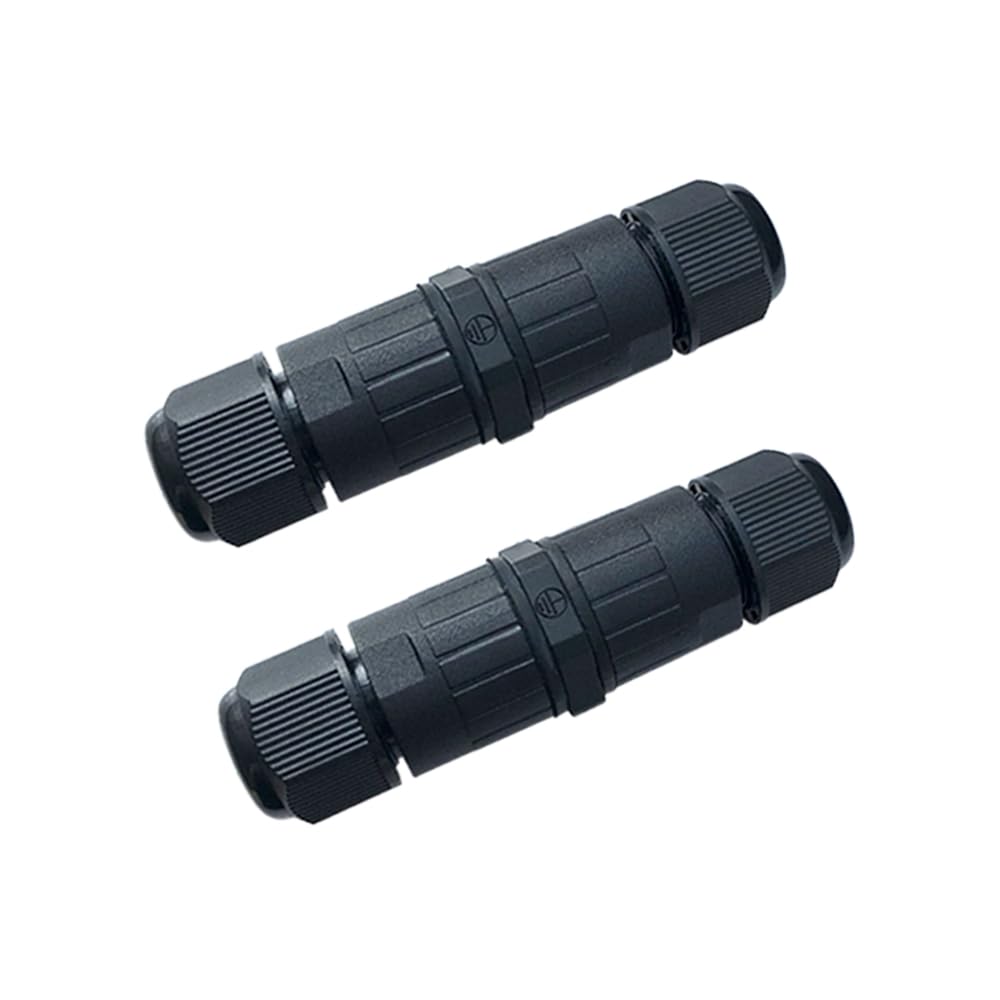 QitinDasen 2 Pieces 3 Way Waterproof Outdoor Cable Connectors, IP68 Waterproof Junction Box Outdoor Cable Connector, for Cable Diameter 5～9 mm (Screw Type)