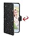 iPhone 6/6s wallet case,FLYEE Bling Crystal 3D Raindrop Pattern Sparkly PU Wallet Protective Case with Magnetic Button Closure Perfect Fit for Apple iphone 6s 4.7 inch(black)