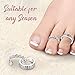 Bingirl 12pcs Celebrity Fashion Retro Silver Carved Flower Adjustable Open Toe Ring Finger Foot Jewelry