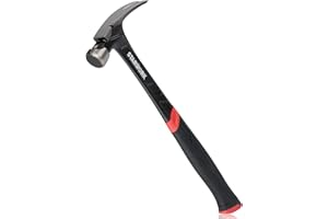 STARWORK TRUE MECHANIC™ 22oz Hammer with Comfort Grip, Nailing Hammer Steel Head Steel Handle, AntiVibe, Rip Claw