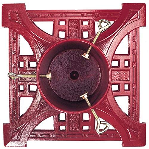 John Wright Company  JWR61701 Cast Iron Heirloom Christmas Tree Stand, Red