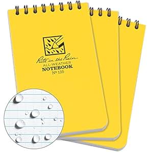 Rite in the Rain All-Weather Top-Spiral Notebook, 3" x 5
