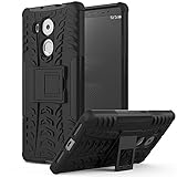 MoKo Huawei Mate 8 Case - Heavy Duty Rugged Dual Layer Armor with Kickstand Protective Cover for Huawei Mate 8 6-inch Smartphone 2015 Release, BLACK