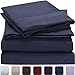 Mellanni Split King Sheets Set - 5 PC Iconic Collection Bedding - Hotel Luxury, Extra Soft, Cooling Bed Sheets - Wrinkle, Fade, Stain Resistant (Split King, Navy Blue)