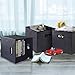 homyfort Cloth Storage Bins, Foldable Cubes Box Basket Organizer Container Drawers with Dual Plastic Handles for Closet, Bedroom, Toys,Set of 4 Black with Pattern 13