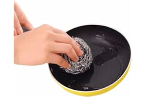 4pcs Stainless Steel Scrubbing Wire Flat Pot Kitchen Cleaning Ball Washing Dishwashing Scrubbers Saucepan Bowl Cleaner Kitche