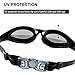 Swim Goggles, EveShine Mirrored Swimming Goggles with Anti-Fog Crystal Clear Lenses, Watertight Comfortable Fit Swim Glass for Adult Children Men Women And Kids - Black
