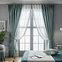 Leadtimes Faux Silk Blackout Curtain Panels 96 Inch Length Green Heavy Satin Room Darkening Grommet Window Drapes for Bedroom Living Room, 1 Panel (Green, 52" W x 96" L)