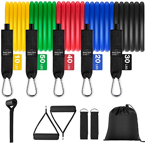 150lbs Resistance Bands Set For Women With Handles & Door Anchor - 5 Levels, Ankle Straps For Home Workout & Physical Therapy