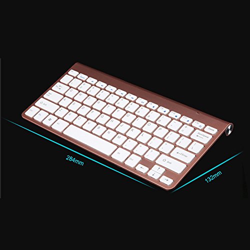AENMIL Ultra Thin Wireless Keyboard + Mouse Combo, Portable 2.4G Whisper-quiet Compact Computer Accessories For Tablet Laptop Desktop Intelligent Televisions - Rose Gold - Thumbnail 2