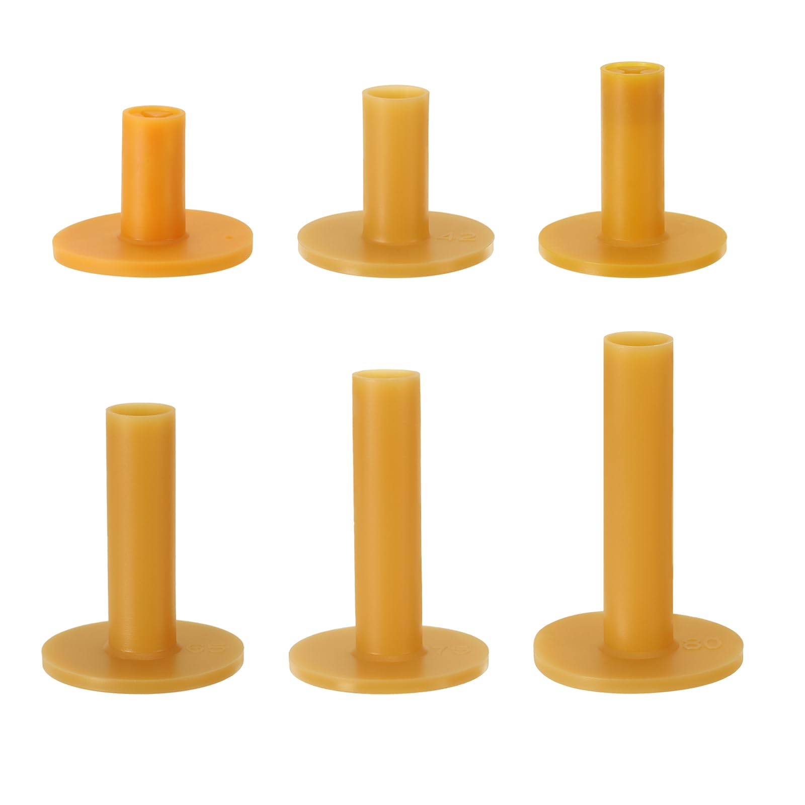 PATIKIL 1.5" 1.7" 2" 2.6" 3" 3.1" Rubber Golf Tee, 1 Set Tall Training Driving Range Tee Stable Ball Holder for Outdoor Indoor Hitting Mat, Yellow
