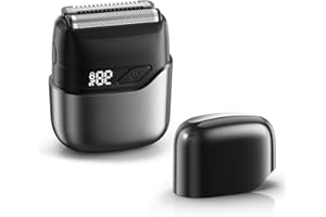 MBZOEY Electric Foil Shavers for Men, Mini Electric Razor, Compact Face Shaver, IPX7 Waterproof Wet Dry Cordless Razor, LED Display, USB-C Fast Rechargeable