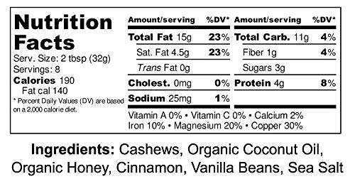 Julie's Real Cashew Butter, Cinnamon Vanilla Bean - Certified Gluten-Free, Non-GMO, Paleo, Kosher - No Sugar Added, No… - Image 3